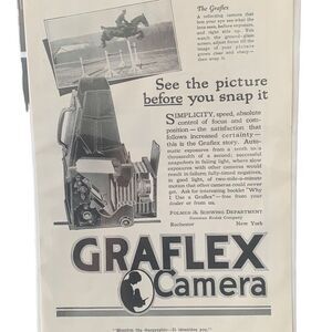Vintage 1918 Graflex Camera Advertisement Ad Advertising